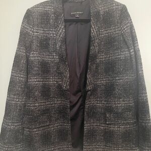 Banana Republic Women's Black and Gray Checkered Blazer